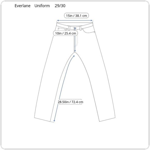 EVERLANE UNIFORM Mens Jeans Sz 29 / 30 Organic Cotton Slim Stretch Deep Indigo - Picture 3 of 5